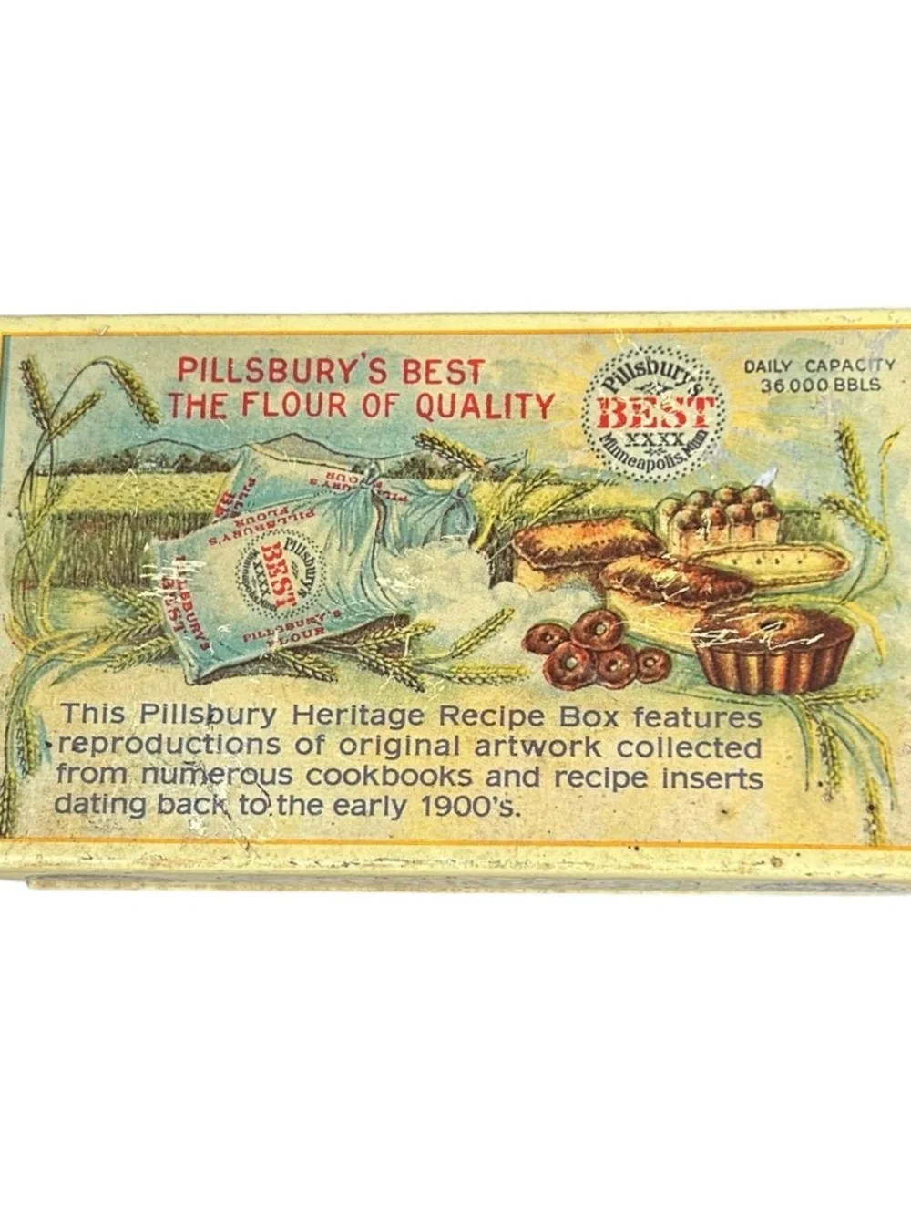 Vintage Pillsbury Heritage Metal Recipe Box